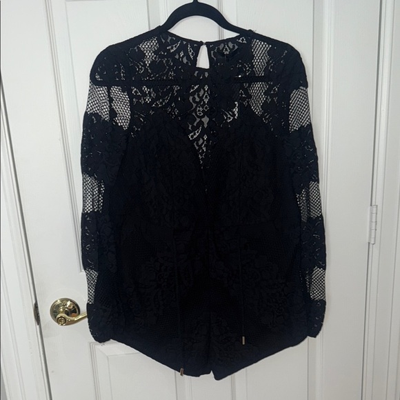 NWT Elegant Black Lace Women's Romper Blessed are the meek size 2 - Picture 1 of 6